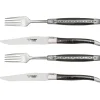 Laguiole en Aubrac Steakmessen en vorkenset Ebbenhout 4 delig