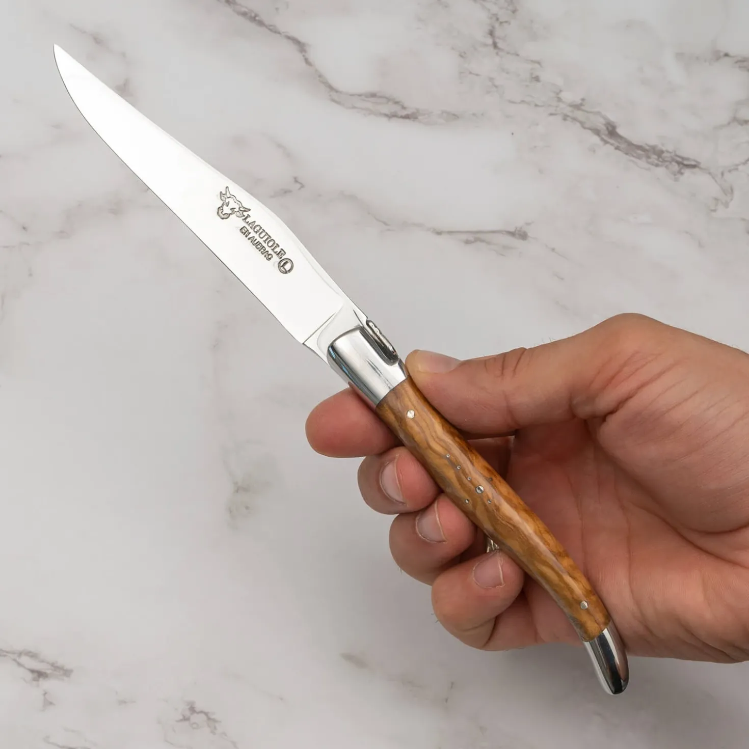 Laguiole en Aubrac Steakmessenset Olijf 6 delig