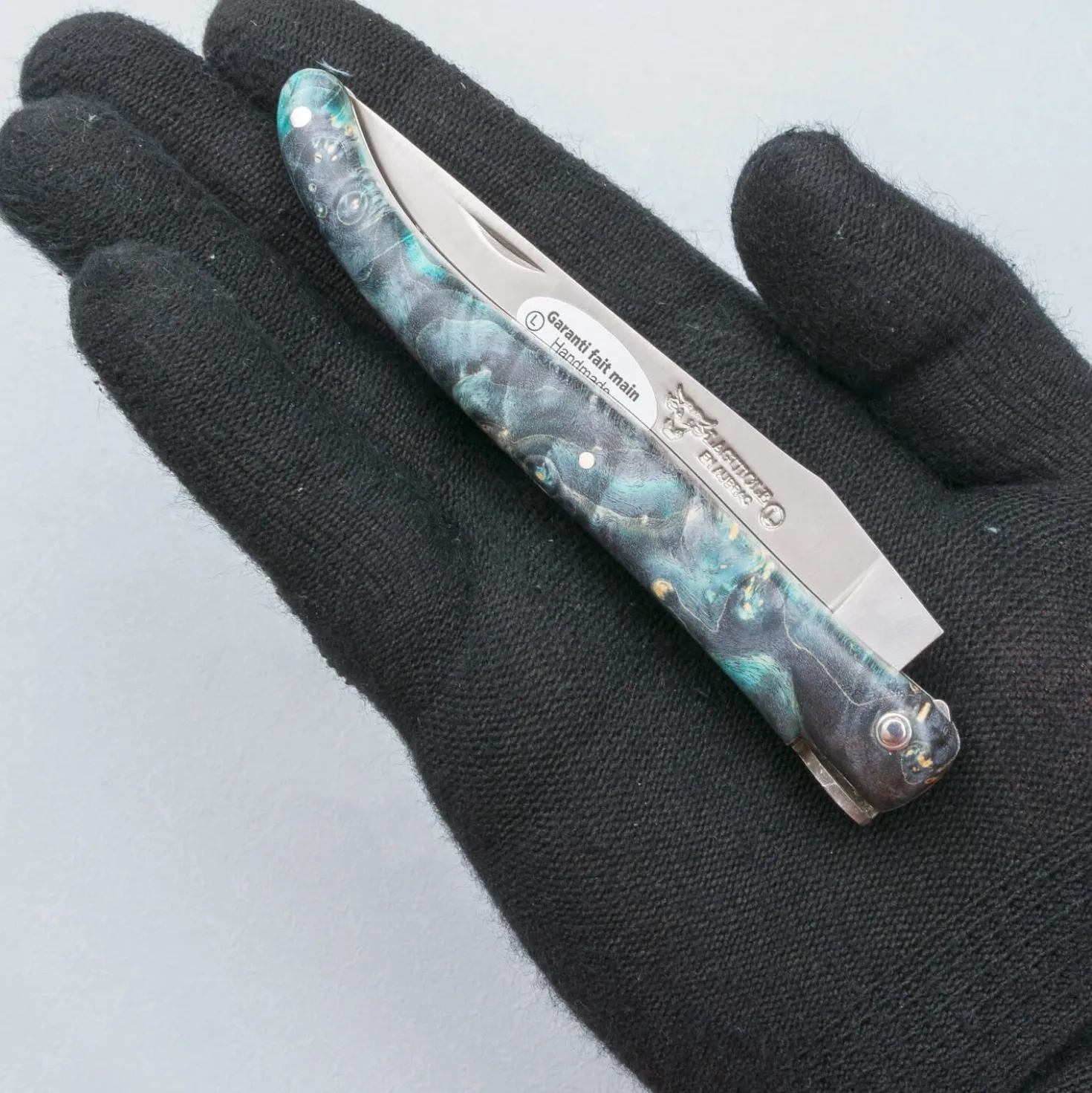 Laguiole en Aubrac Zakmes Cosmos Blue Elder Earth Bee 12 cm