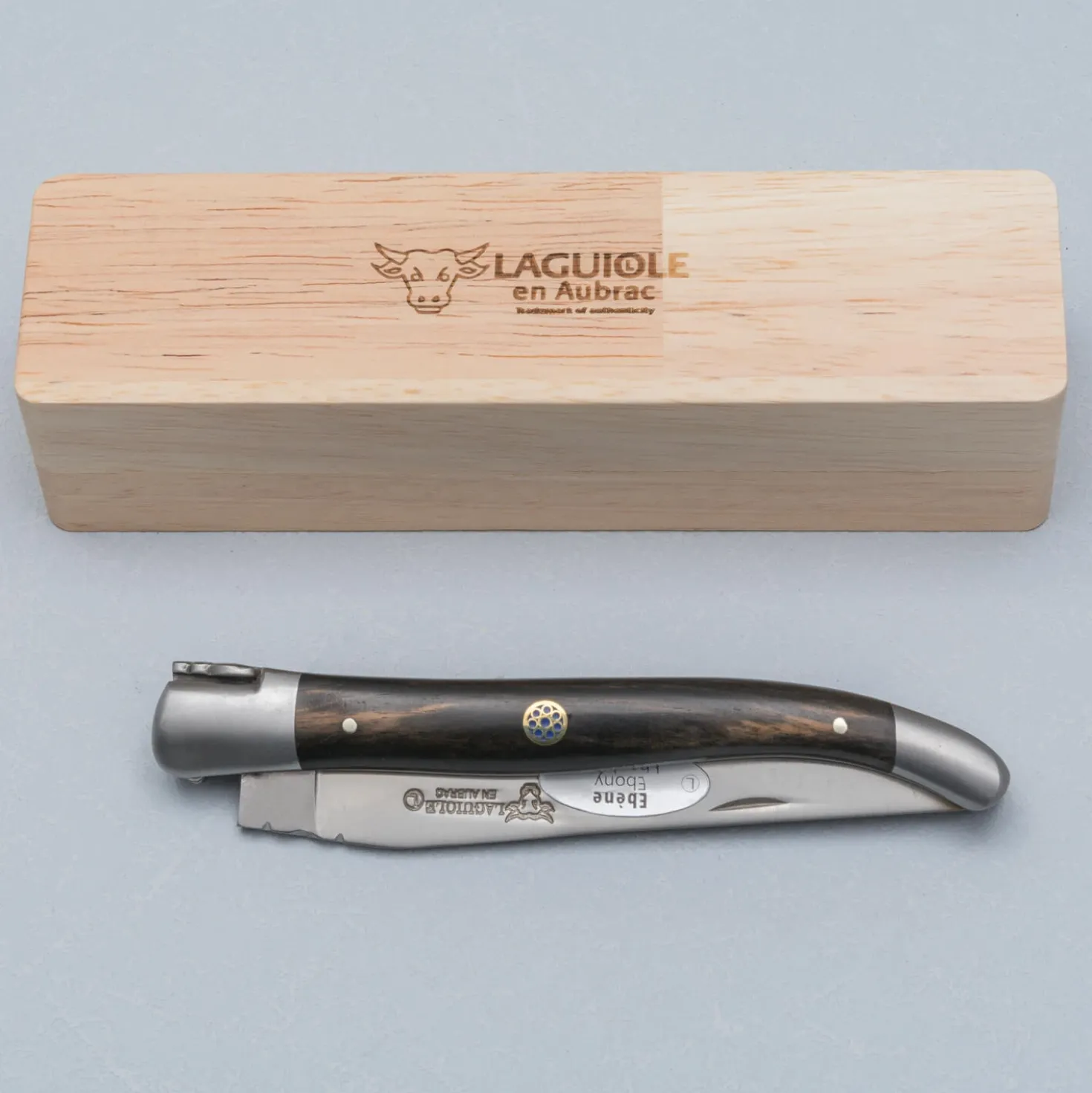 Laguiole en Aubrac Zakmes Ebony Mosaic Blue 12 cm