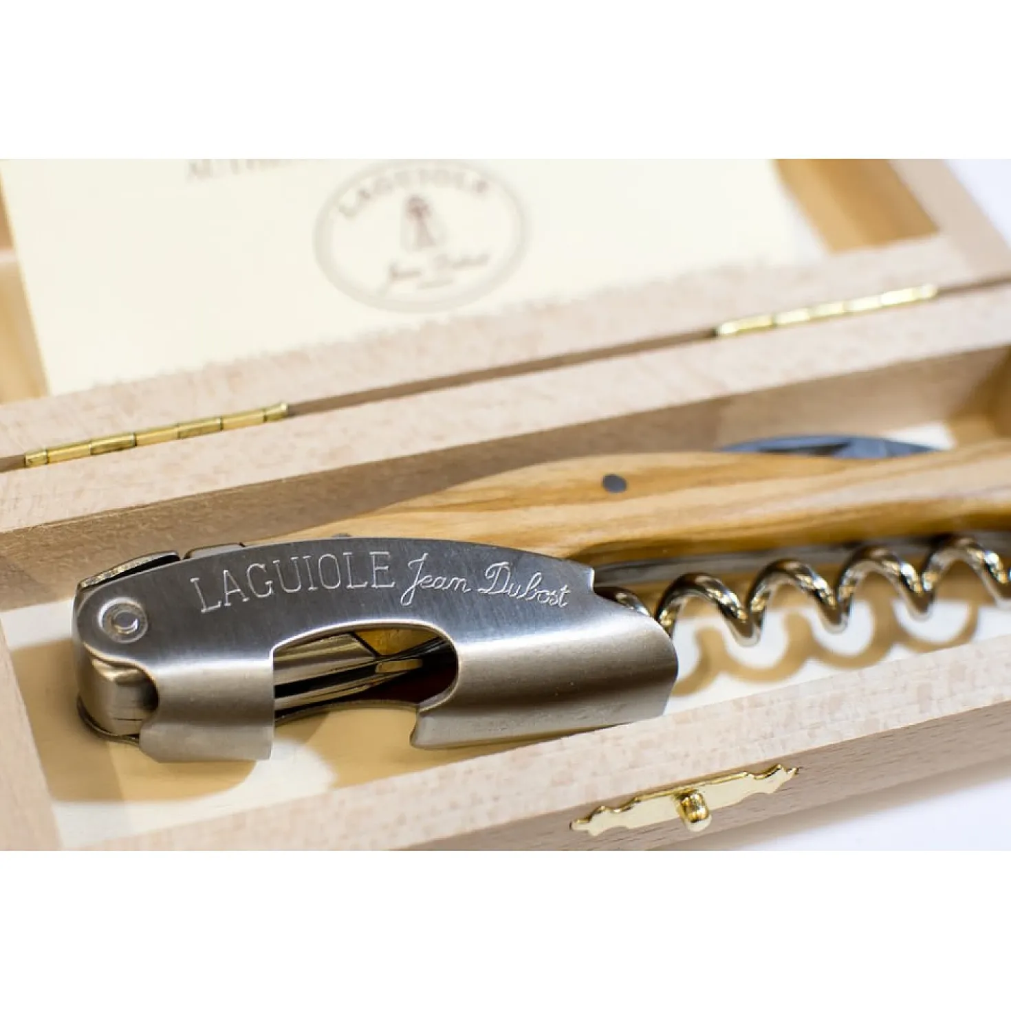 Laguiole Kelnersmes Olijfhout Jean Dubost