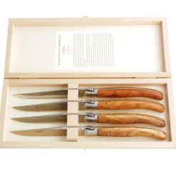 Laguiole Steakmessen Jean Dubost Olijfhout 4 delig