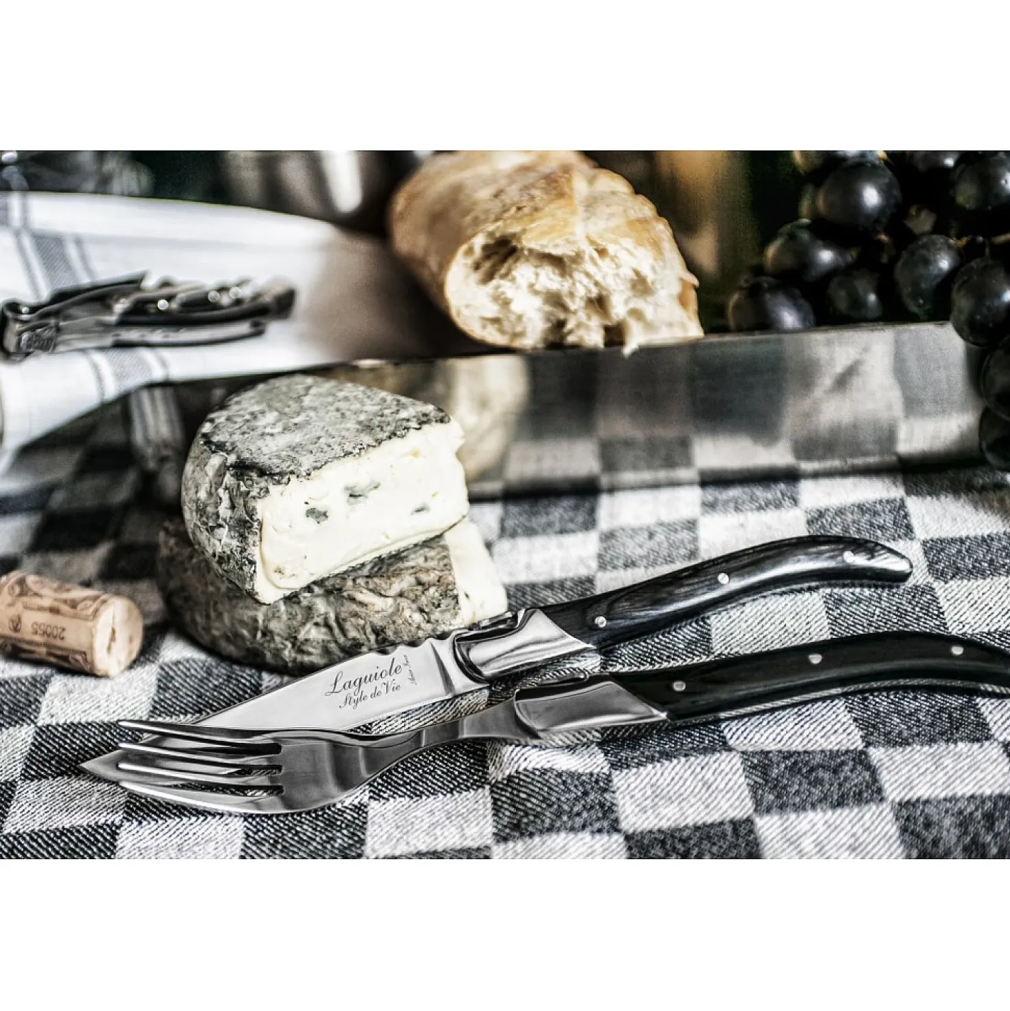 Laguiole Style De Vie Luxury Line Steakmessen & Vorkenset Ebbenhout