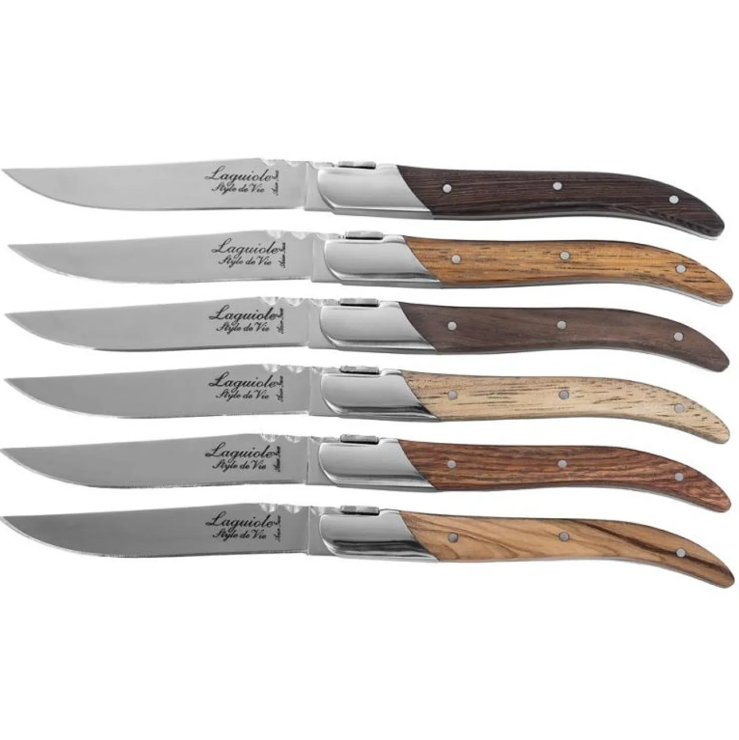 Laguiole Style de Vie Luxury Line Steakmessen Gemengd Hout (6 stuks)