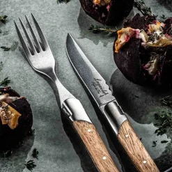 Laguiole Style de Vie Luxury Line Steakmessen & Vorkenset Eikenhout (12 stuks)