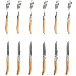 Laguiole Style de Vie Luxury Line Steakmessen & Vorkenset Eikenhout (12 stuks)