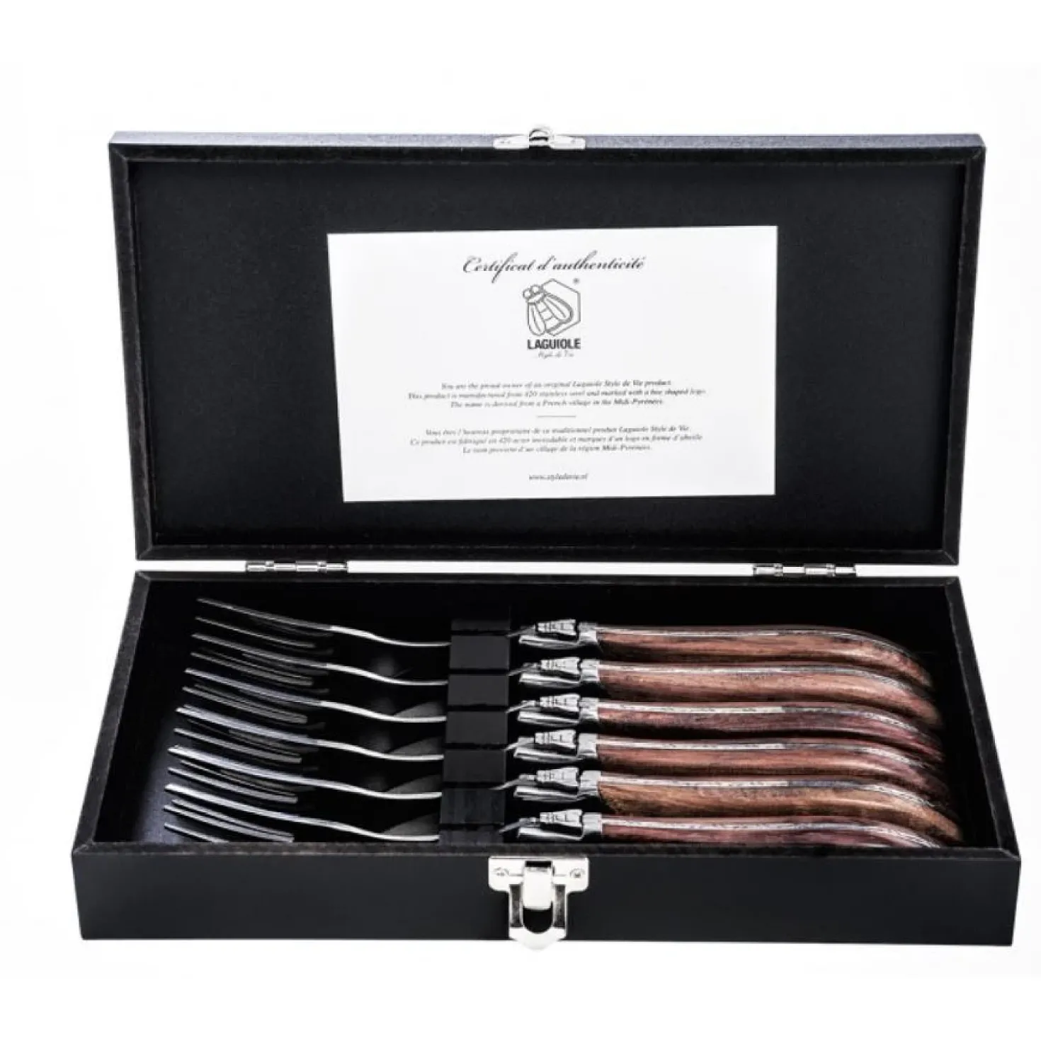 Laguiole Style de Vie Luxury Line Vorken Set Rozenhout (6 stuks)