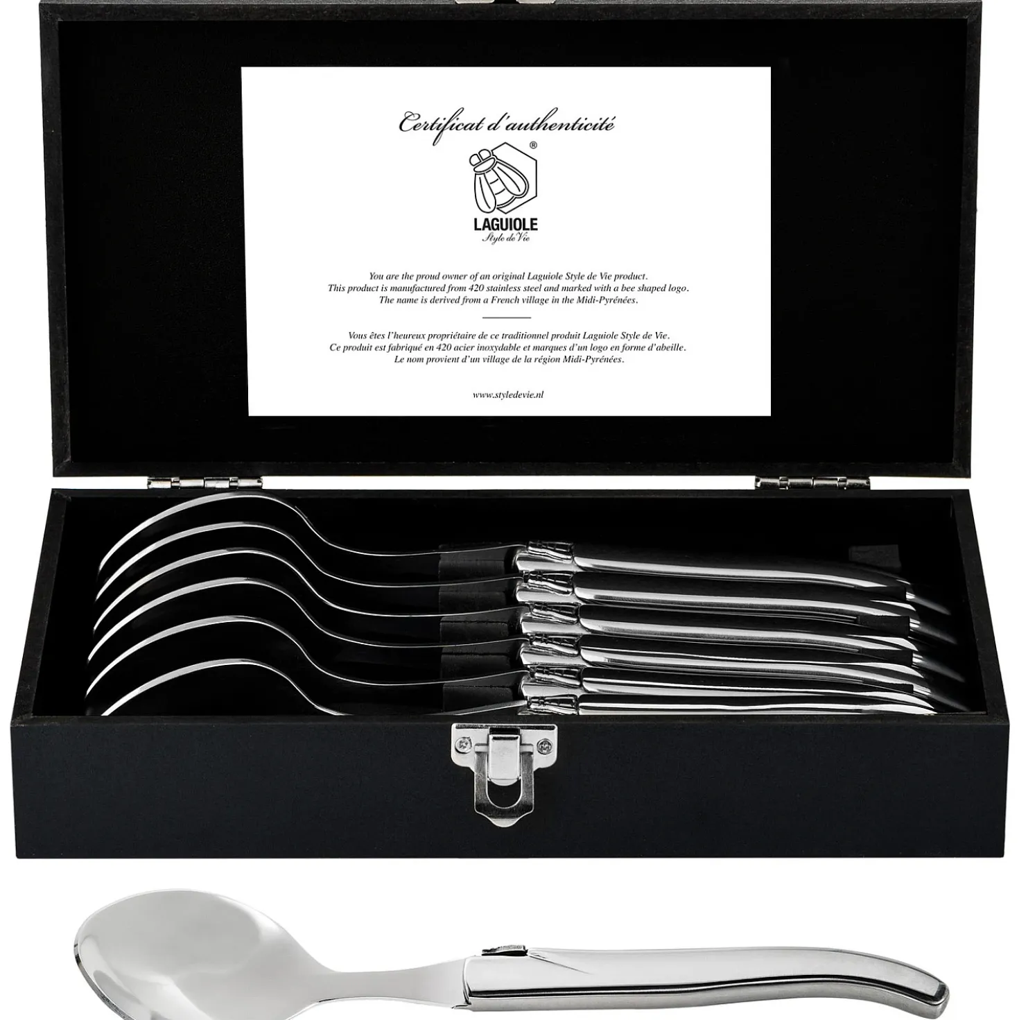 Laguiole Style de Vie Luxury Line Lepelset RVS (6 stuks)