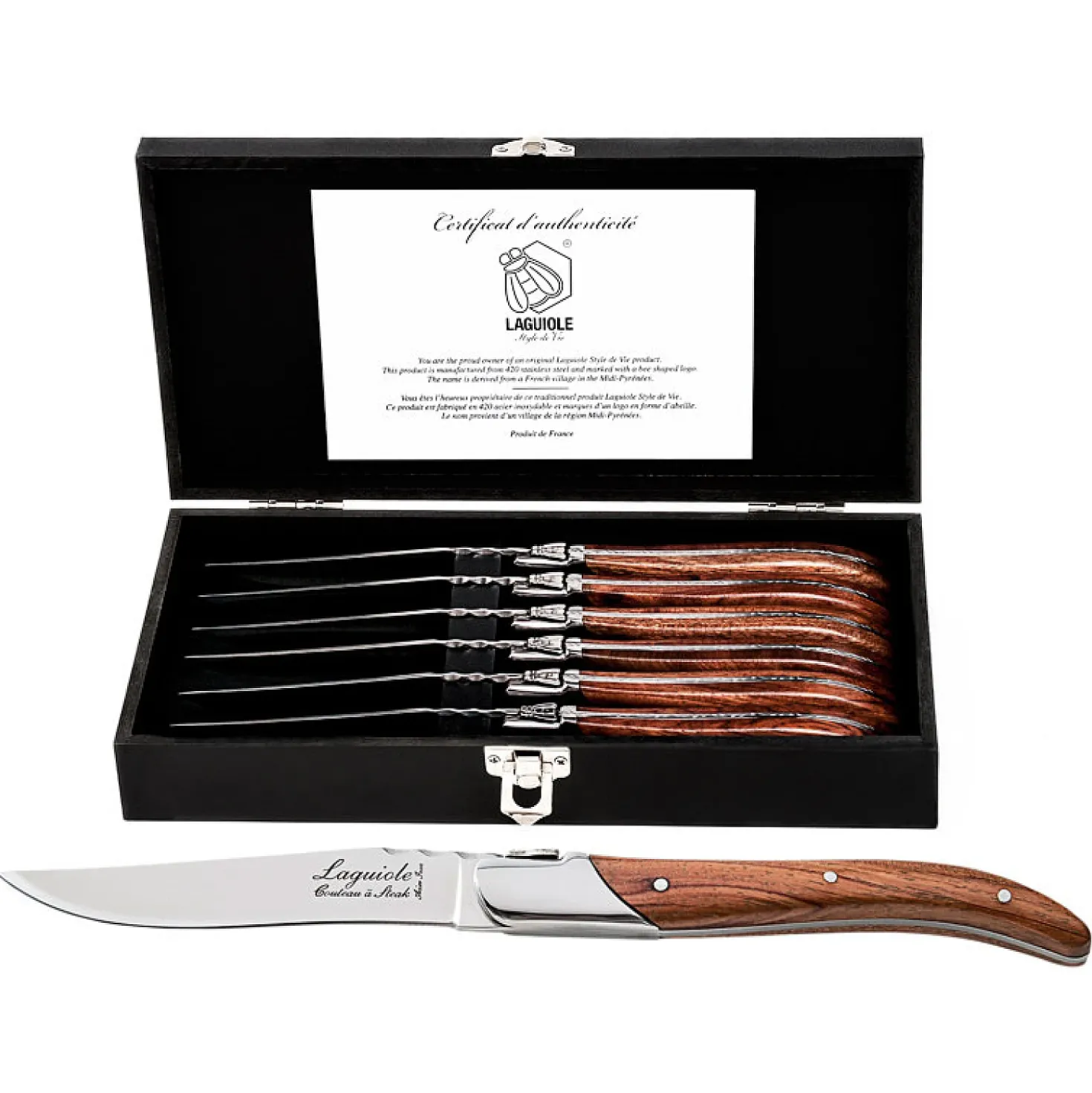 Laguiole Style de Vie Steakmessen Luxury Line Rose
