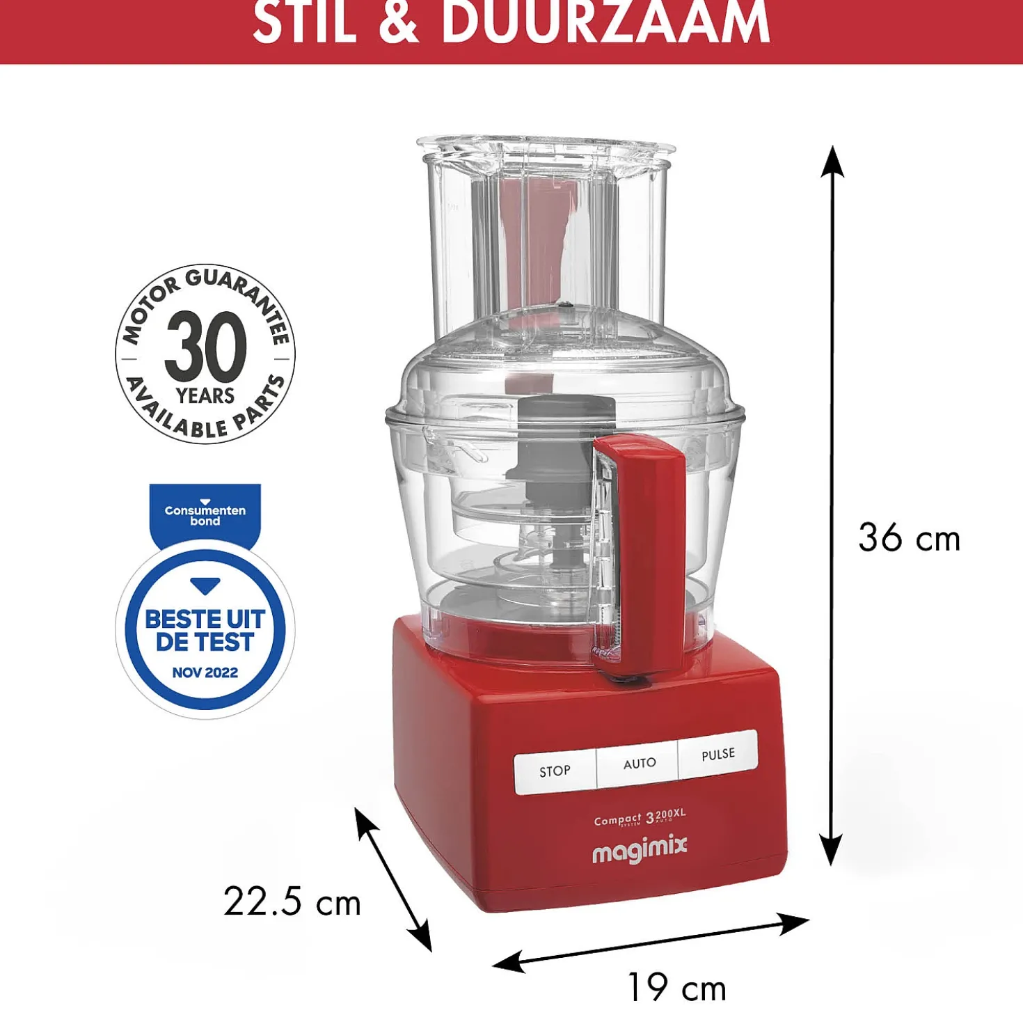 Magimix 3200 XL Compact Foodprocessor Rood