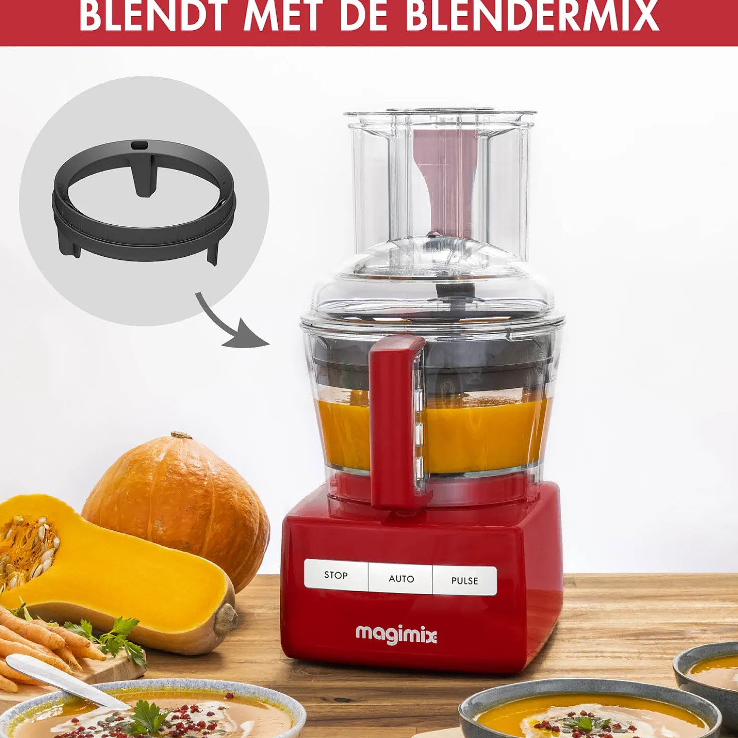 Magimix 3200 XL Compact Foodprocessor Rood
