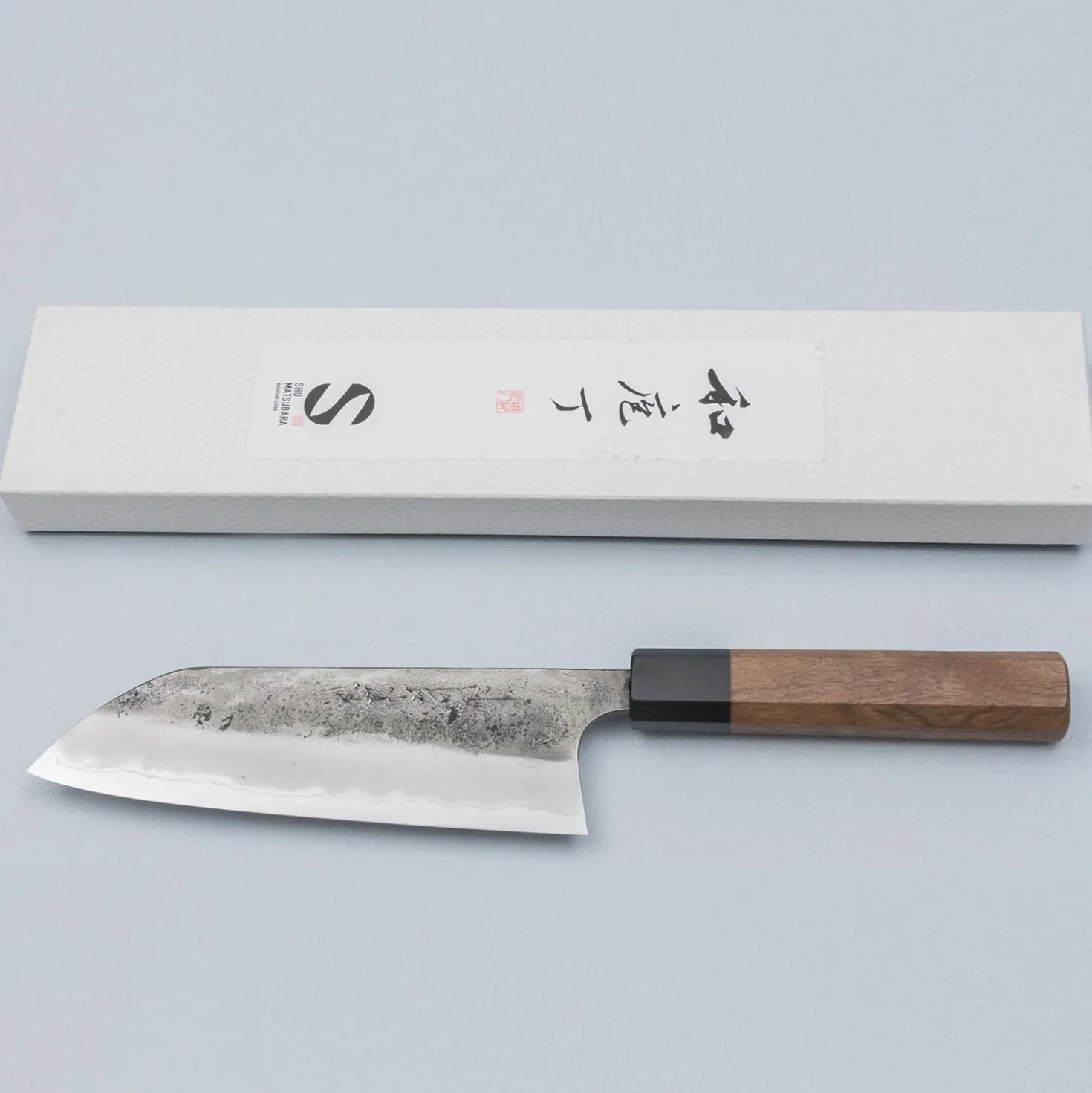 Matsubara Aogami #2 Nashiji Black Santoku 16.5 cm