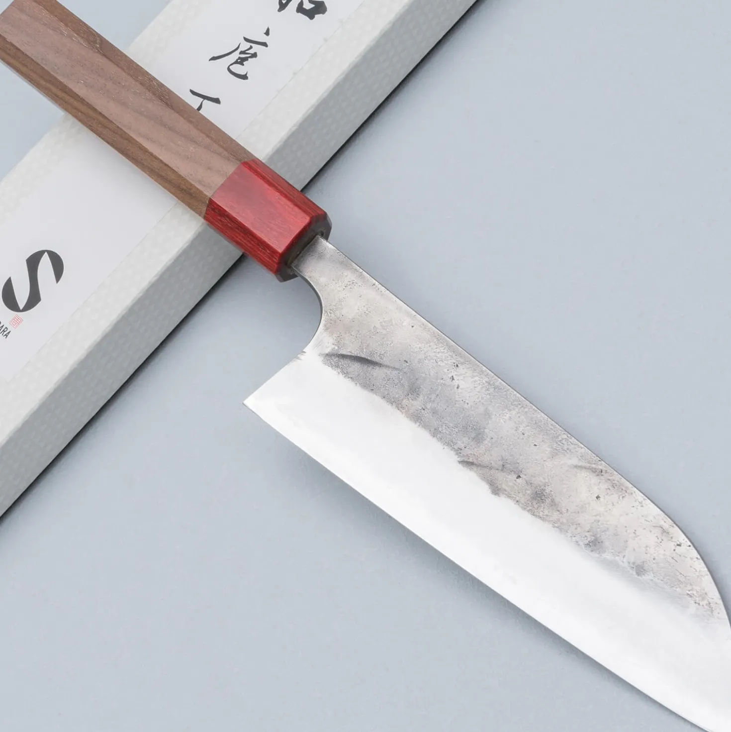 Matsubara Aogami #2 Nashiji Red Santoku 16.5 cm