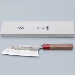 Matsubara Aogami #2 Nashiji Red Santoku 16.5 cm