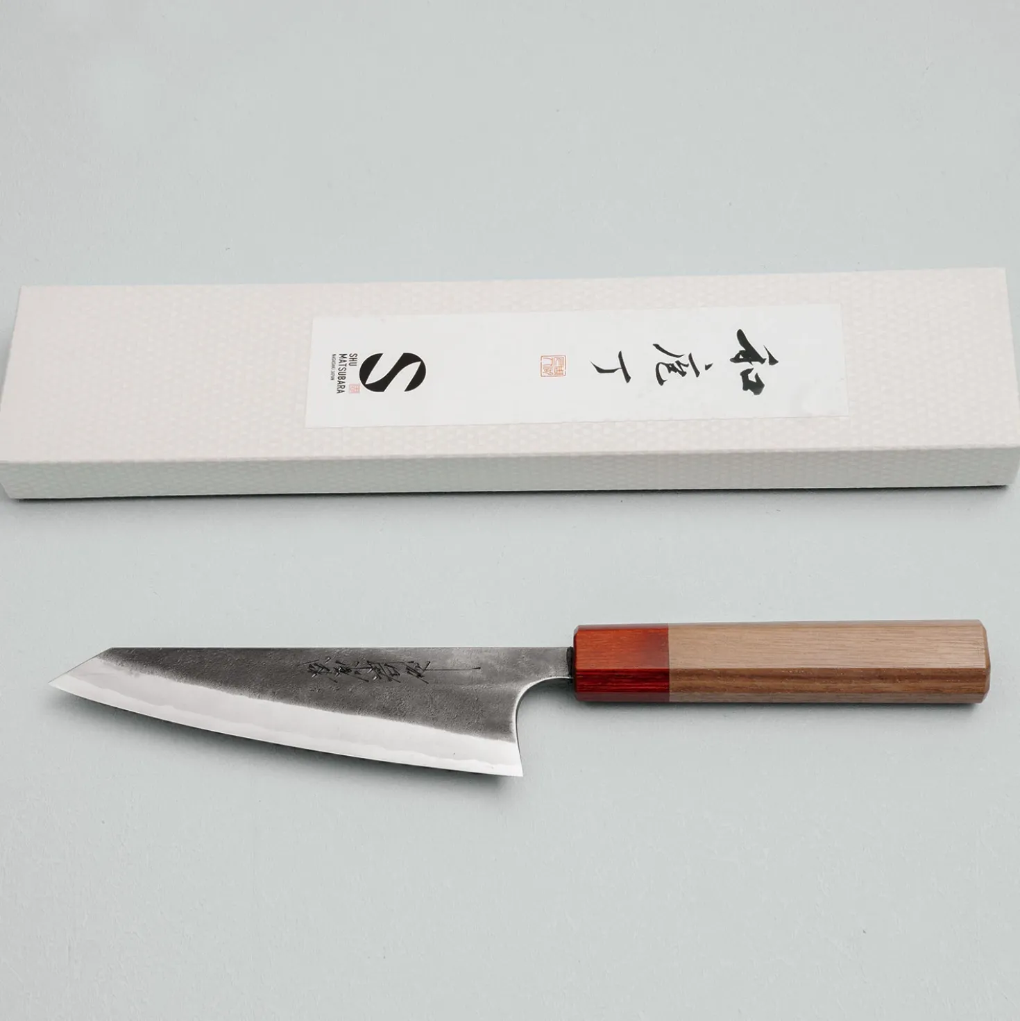 Matsubara Aogami #2 Nashiji Red Honesuki 15 cm