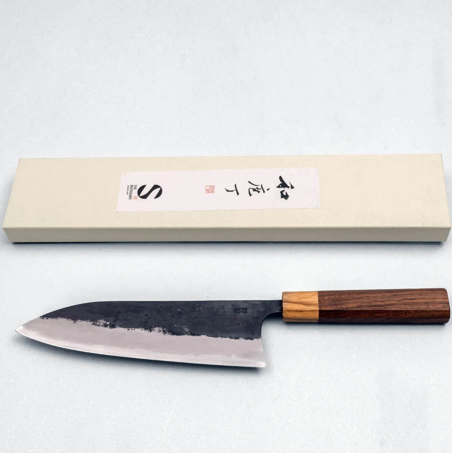 Matsubara Shirogami #1 Kurouchi Stainless Clad Gyuto 21 cm