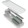 Monbento RVS Pocket Bestek Slim Box • Natural Green