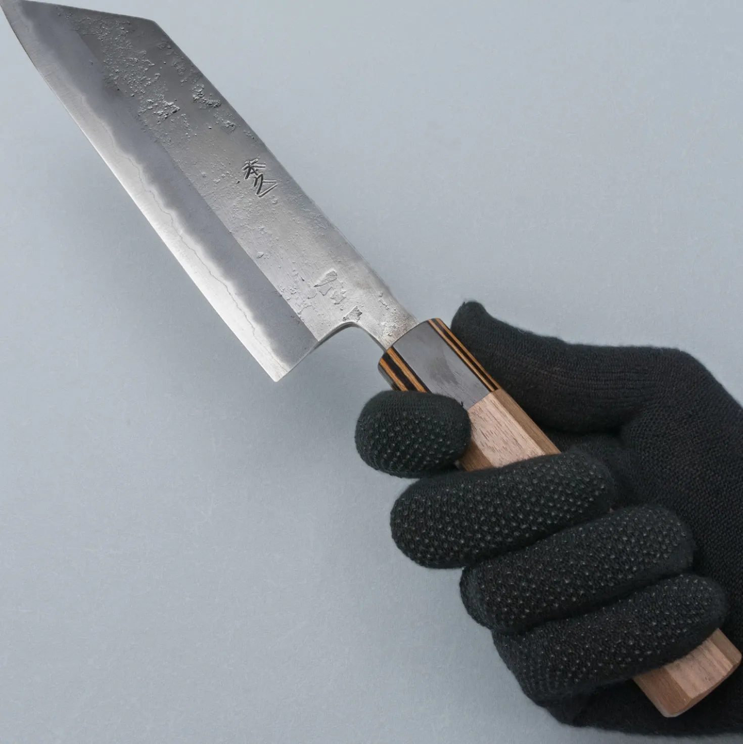 Motokyuuichi Aogami Super Nashiji Striped Bunka 18 cm