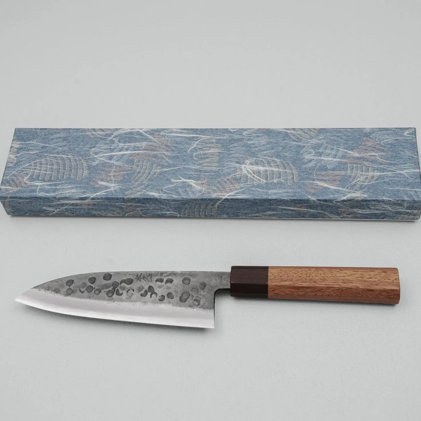 Motokyuuichi Shirogami #2 Kurouchi Tsuchime Santoku 16.5 cm