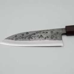 Motokyuuichi Shirogami #2 Kurouchi Tsuchime Santoku 16.5 cm