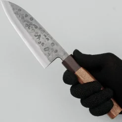 Motokyuuichi Shirogami #2 Kurouchi Tsuchime Santoku 16.5 cm