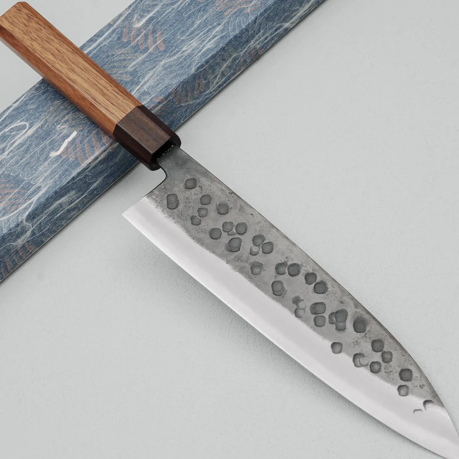Motokyuuichi Shirogami #2 Kurouchi Tsuchime Gyuto 21 cm