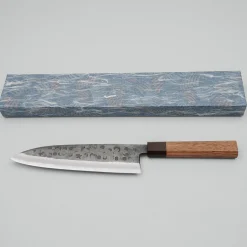 Motokyuuichi Shirogami #2 Kurouchi Tsuchime Gyuto 21 cm