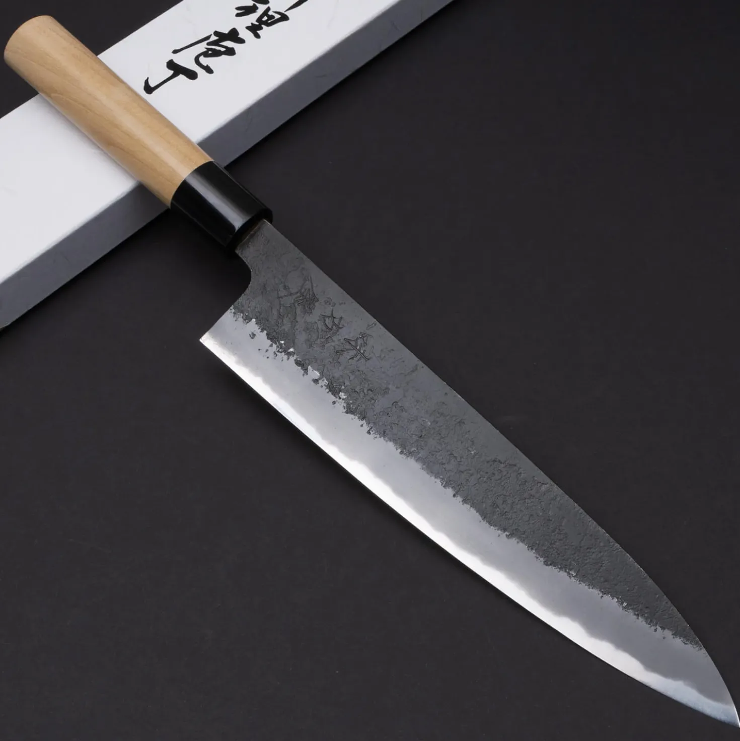 Mutsumi Hinoura Shirogami#2 Kurouchi Nashiji Gyuto 24 cm