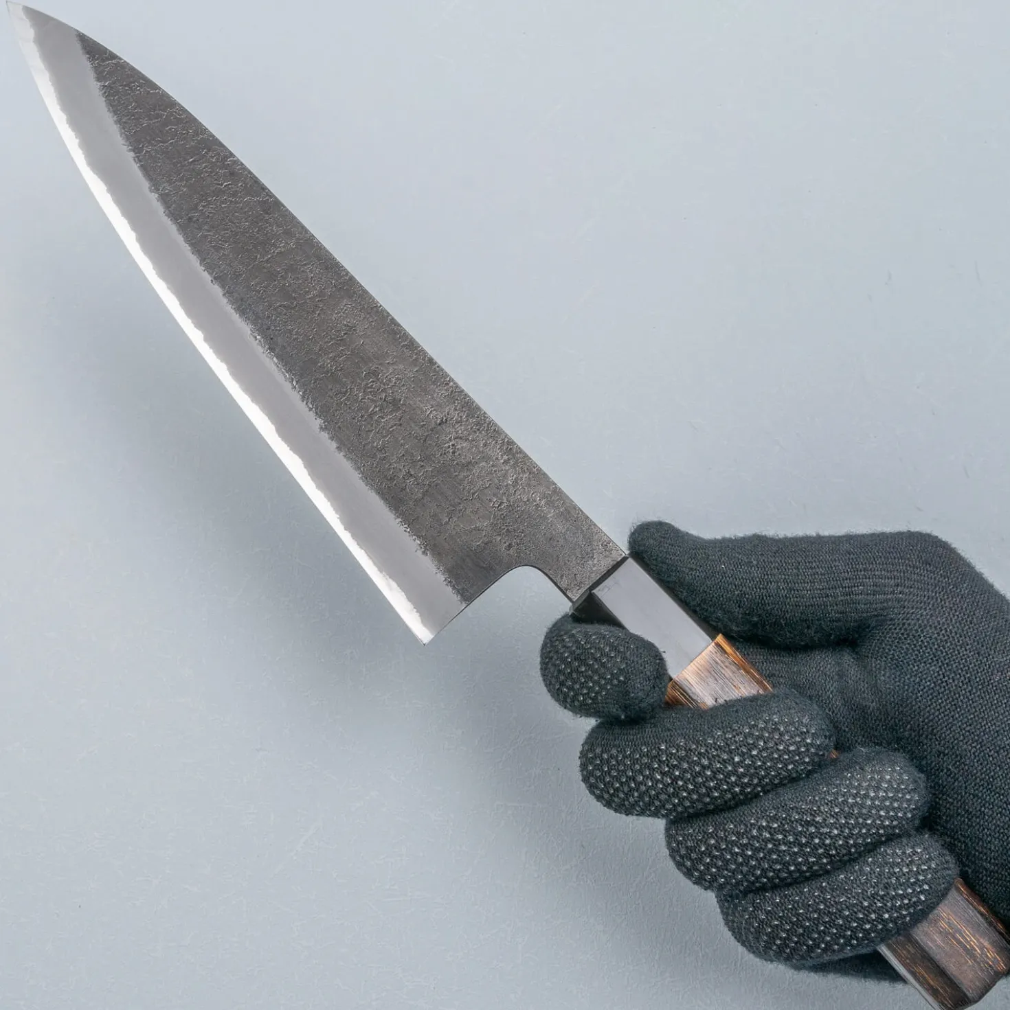 Mutsumi Hinoura Shirogami Kurouchi Nashiji Gyuto 21 cm