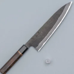 Mutsumi Hinoura Shirogami Kurouchi Nashiji Gyuto 21 cm