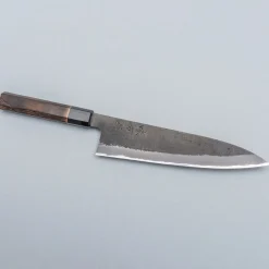 Mutsumi Hinoura Shirogami Kurouchi Nashiji Gyuto 21 cm
