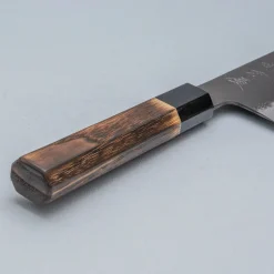 Mutsumi Hinoura Shirogami Kurouchi Nashiji Gyuto 18 cm