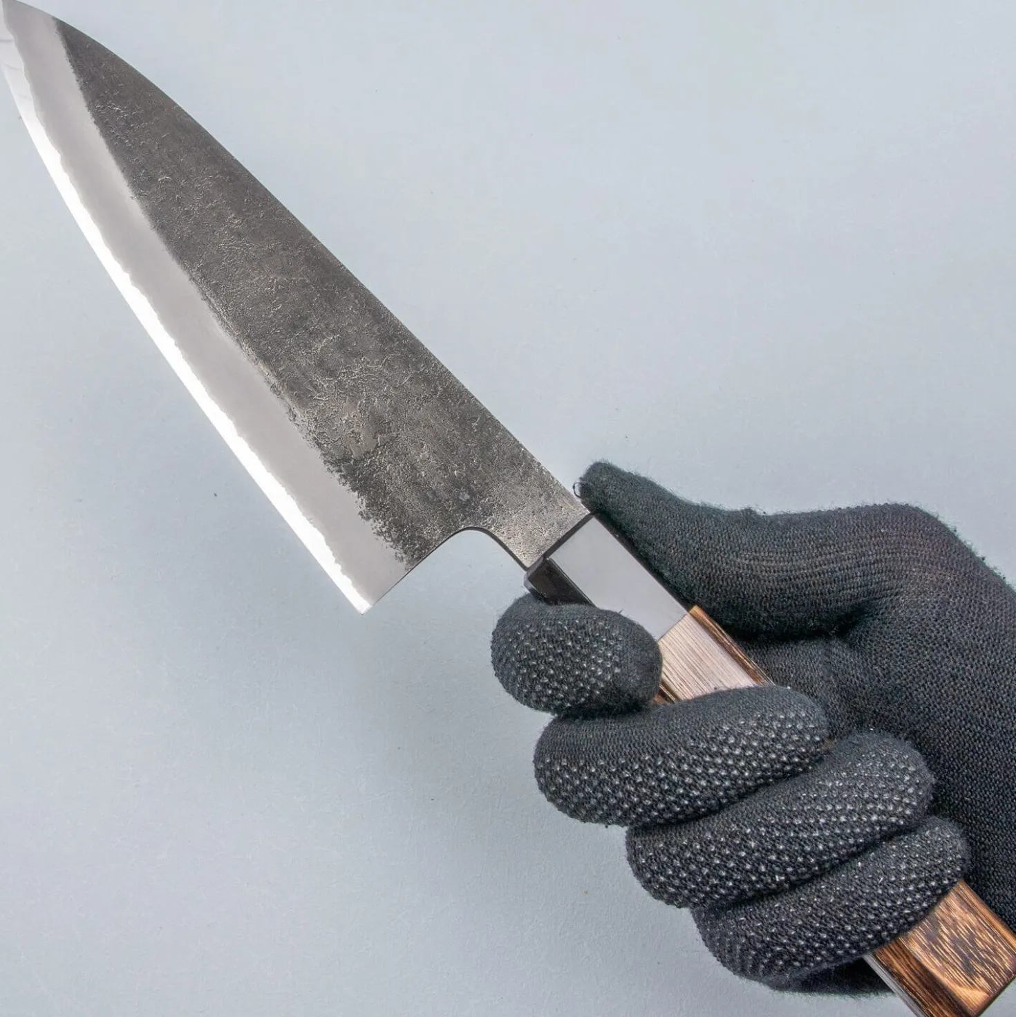 Mutsumi Hinoura Shirogami Kurouchi Nashiji Gyuto 18 cm