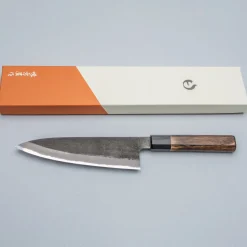 Mutsumi Hinoura Shirogami Kurouchi Nashiji Gyuto 18 cm