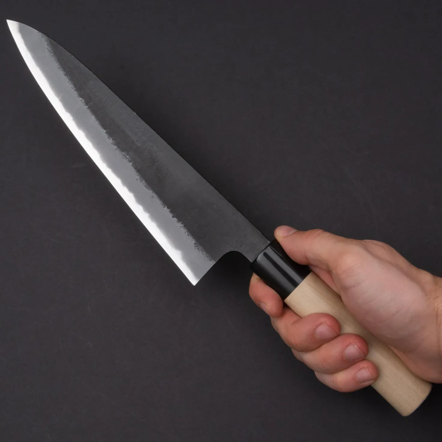 Mutsumi Hinoura Shirogami #2 Kurouchi Nashiji Gyuto 21 cm