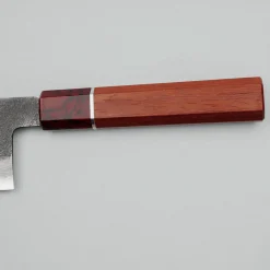 Mutsumi Hinoura Shirogami #2 Kurouchi Damast Padouk Gyuto 21 cm