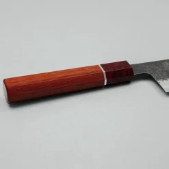 Mutsumi Hinoura Shirogami #2 Kurouchi Damast Padouk Gyuto 21 cm