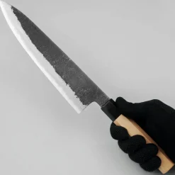 Mutsumi Hinoura Shirogami #2 Kurouchi Damast Aomori Gyuto 24 cm