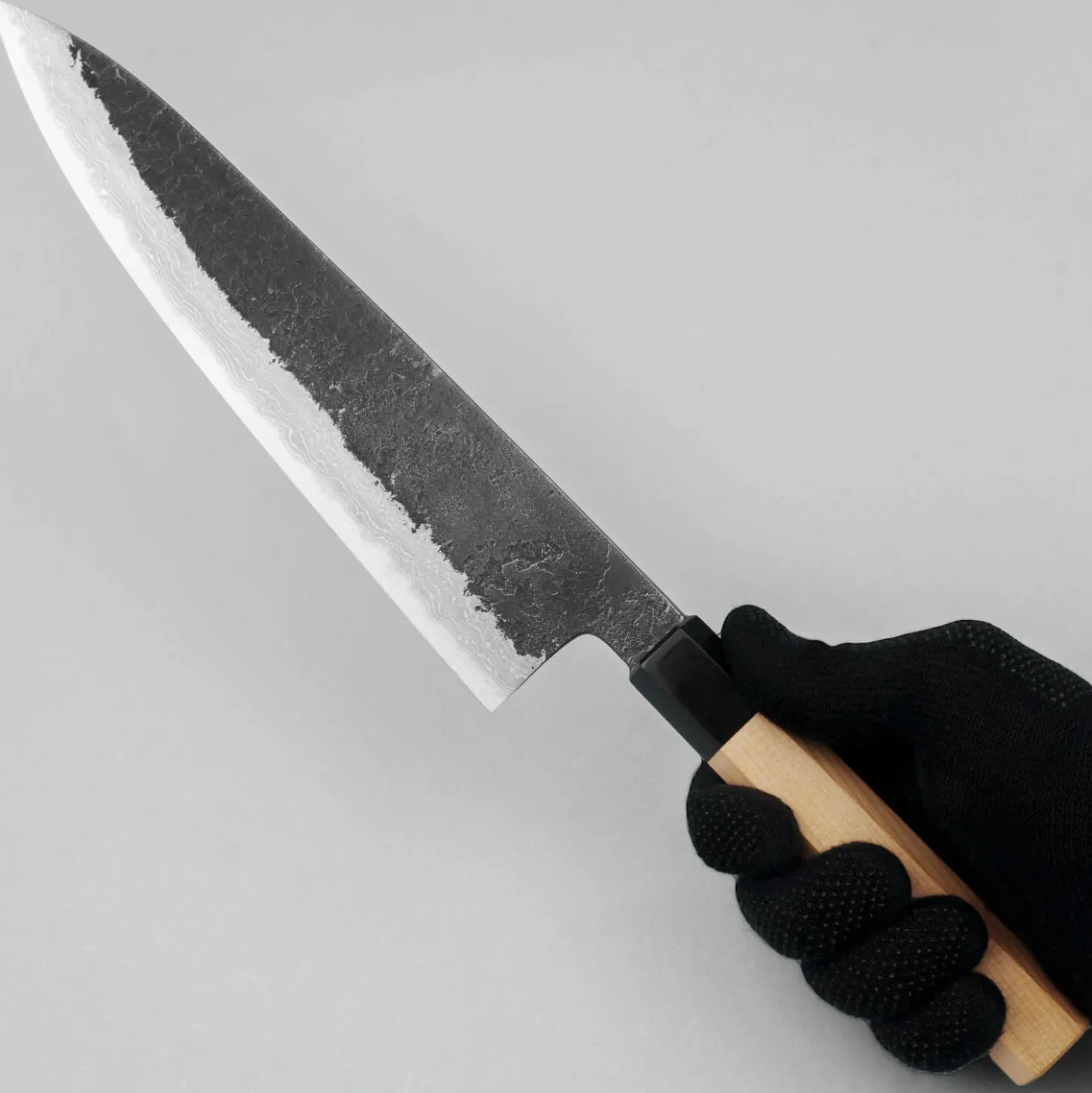Mutsumi Hinoura Shirogami #2 Kurouchi Damast Aomori Gyuto 24 cm