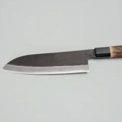 Mutsumi Hinoura Shirogami Kurouchi Santoku 18 cm