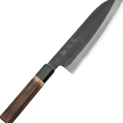 Mutsumi Hinoura Shirogami Kurouchi Santoku 18 cm