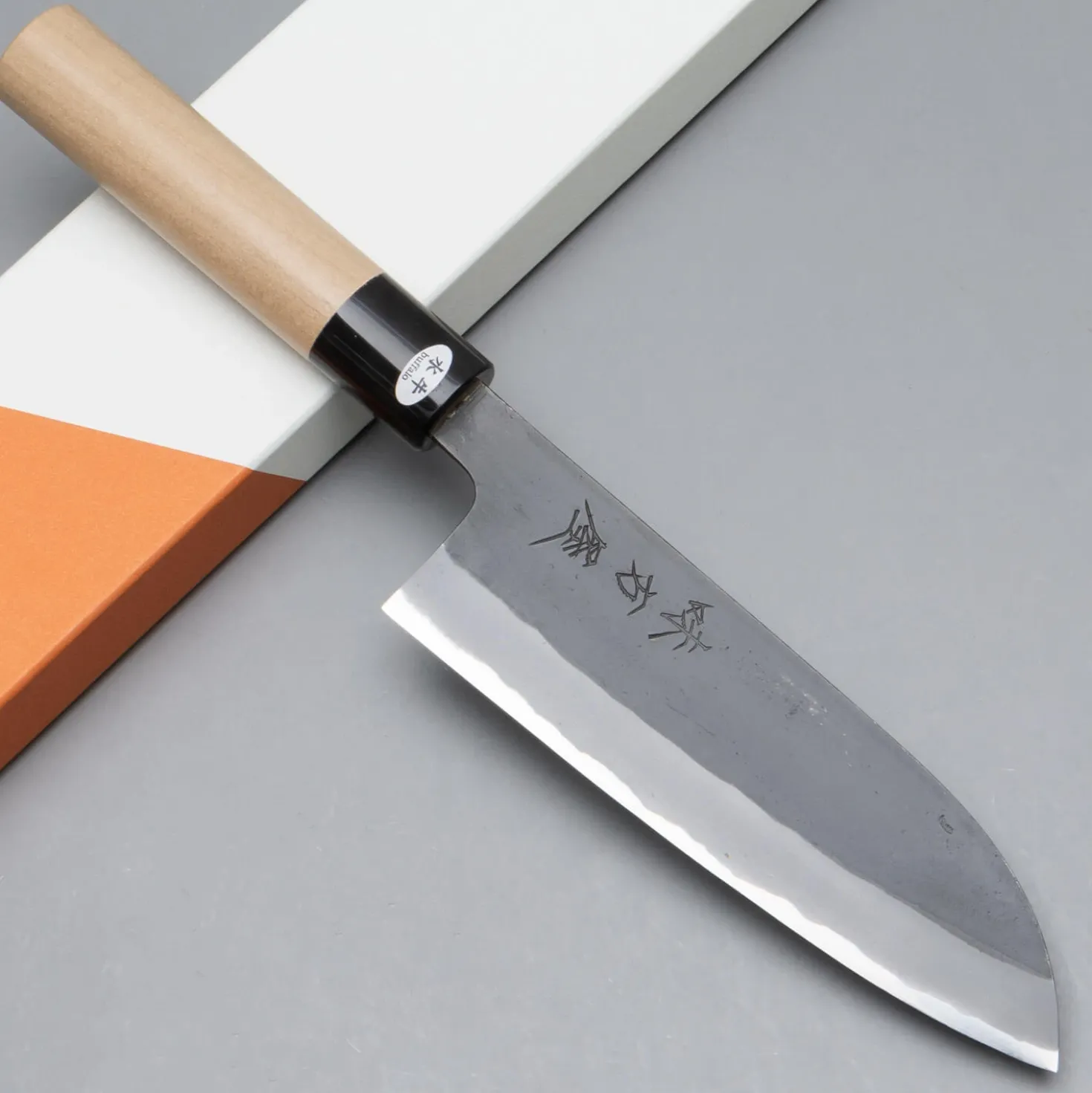 Mutsumi Hinoura Shirogami Kuruchi Santoku 16.5 cm