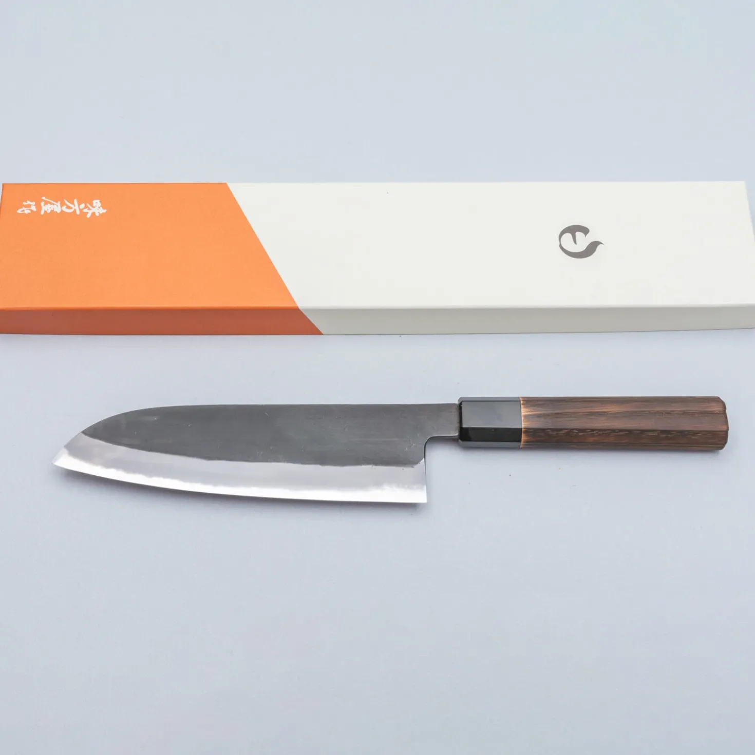 Mutsumi Hinoura Shirogami Kurouchi Santoku 18 cm