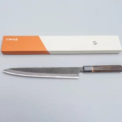 Mutsumi Hinoura Shirogami Kurouchi Nashiji Sujihiki 27 cm