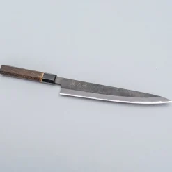 Mutsumi Hinoura Shirogami Kurouchi Nashiji Sujihiki 24 cm