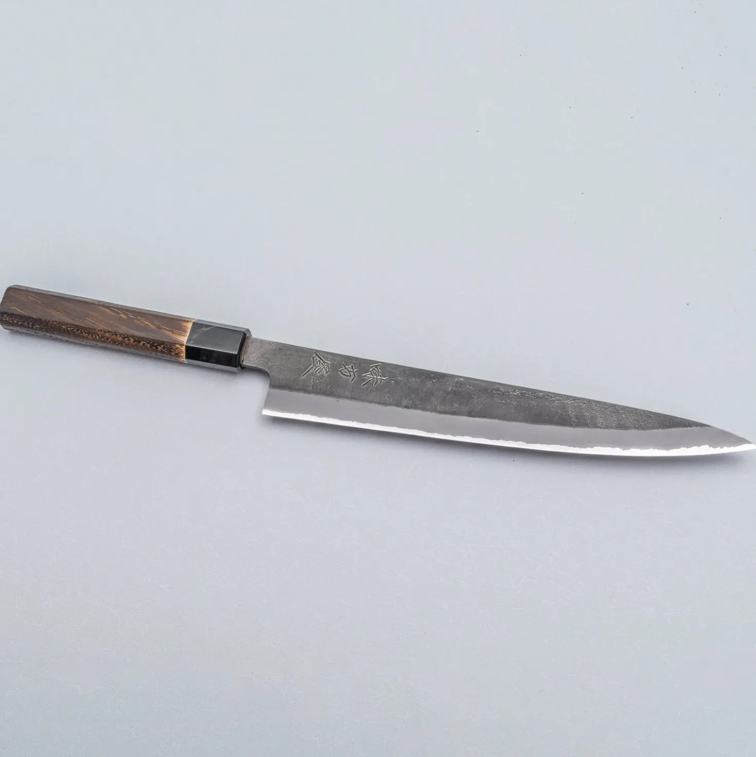 Mutsumi Hinoura Shirogami Kurouchi Nashiji Sujihiki 24 cm