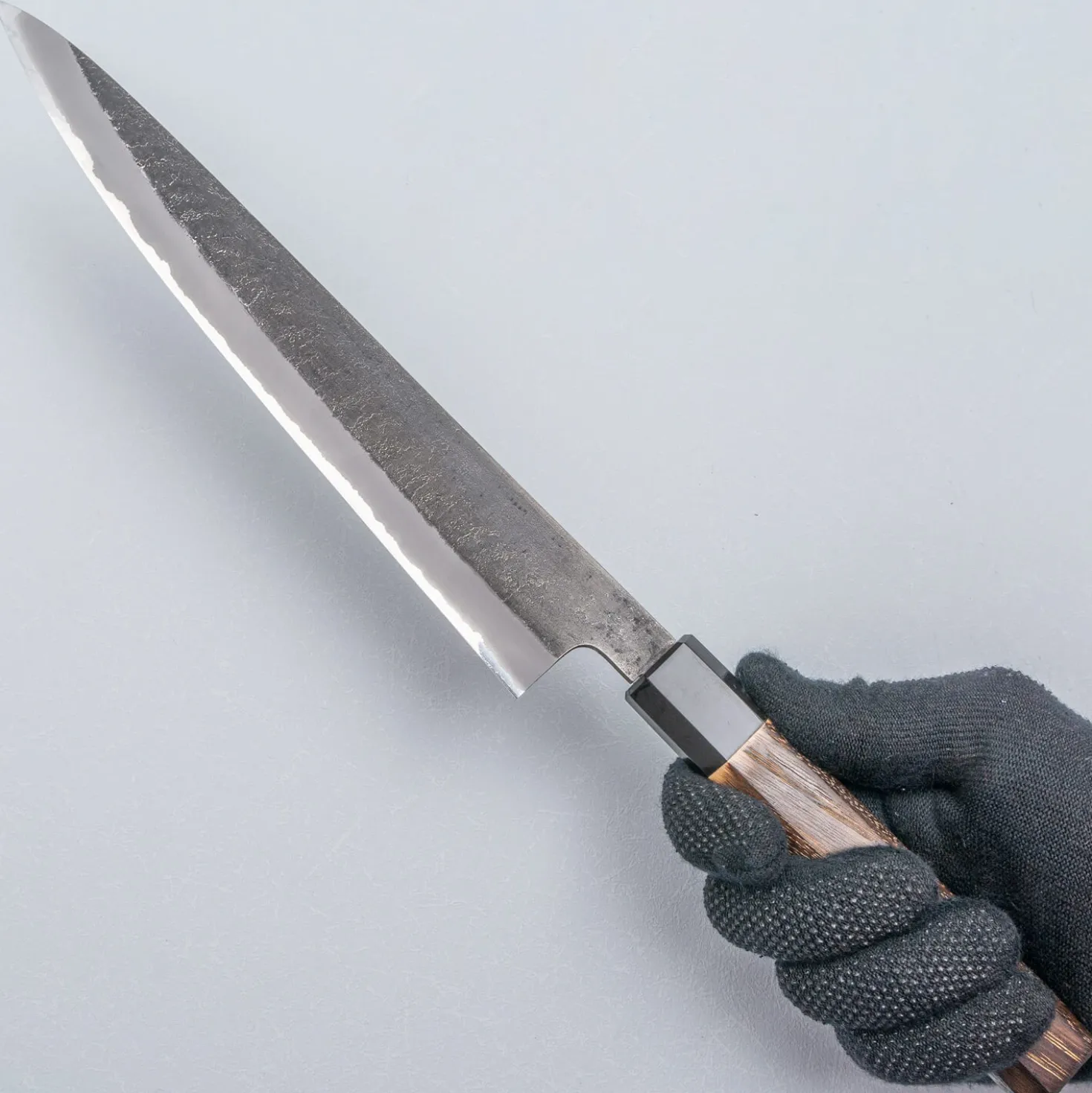 Mutsumi Hinoura Shirogami Kurouchi Nashiji Sujihiki 24 cm