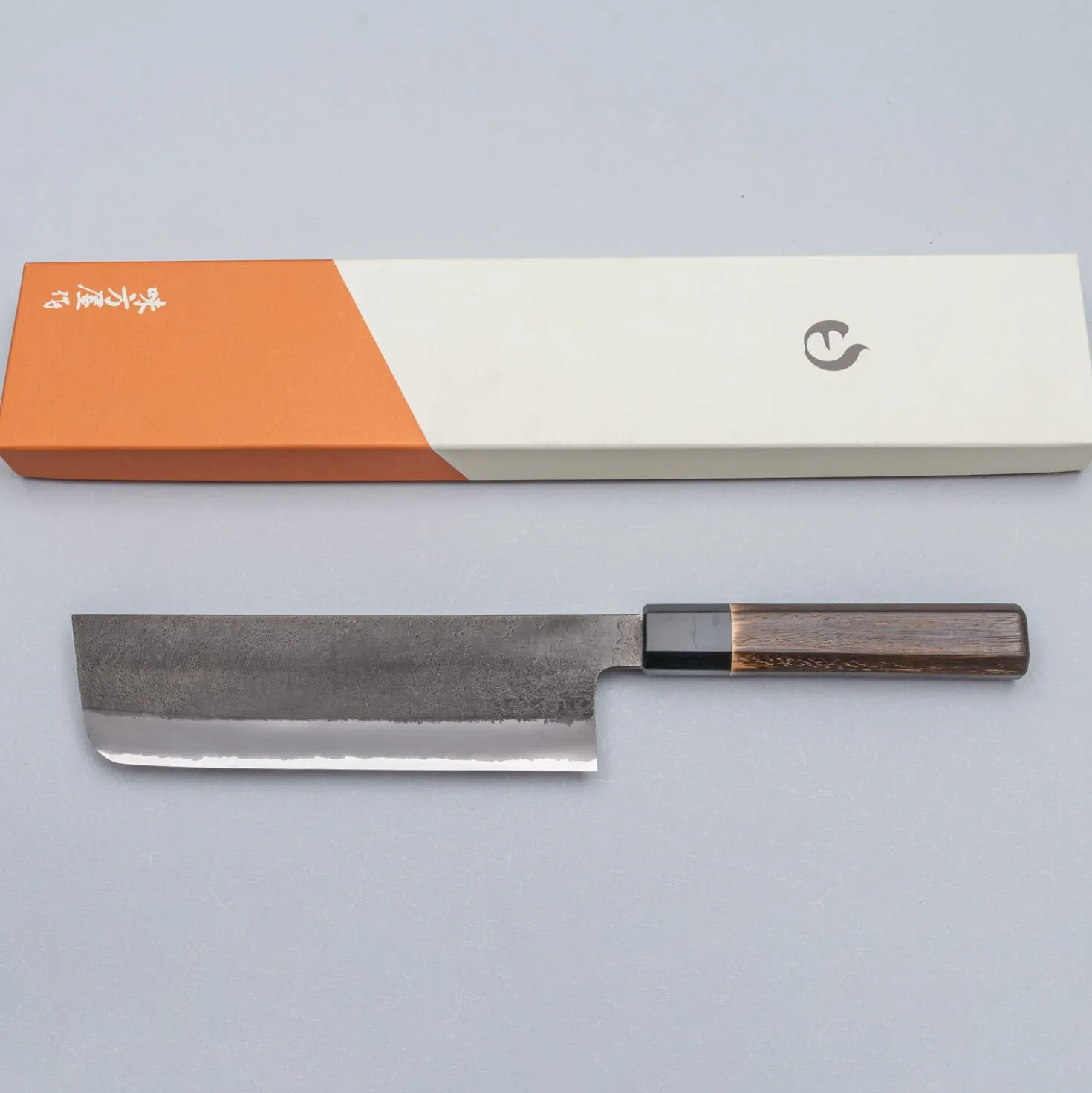 Mutsumi Hinoura Shirogami Kurouchi Nashiji Nakiri 18 cm