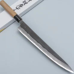 Mutsumi Hinoura Shirogami Kurouchi Magnolia Sujihiki 27 cm