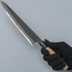 Mutsumi Hinoura Shirogami Kurouchi Magnolia Sujihiki 24 cm
